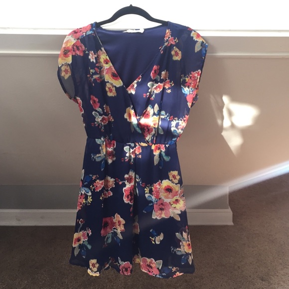 Navy floral dress