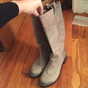 Lucky Brand grey distressed leather boots