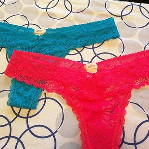 Bundle of two Aerie lace thongs
