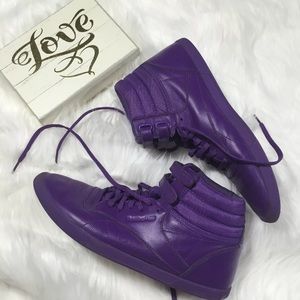 Reebok Classics Freestyle High Top Purple Sneakers