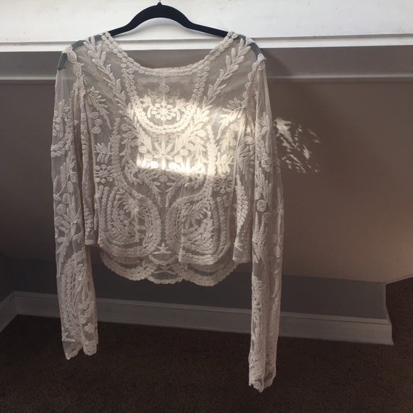 Cream lace top