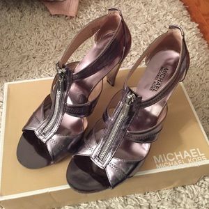Michael Kors Pewter Metallic Heels