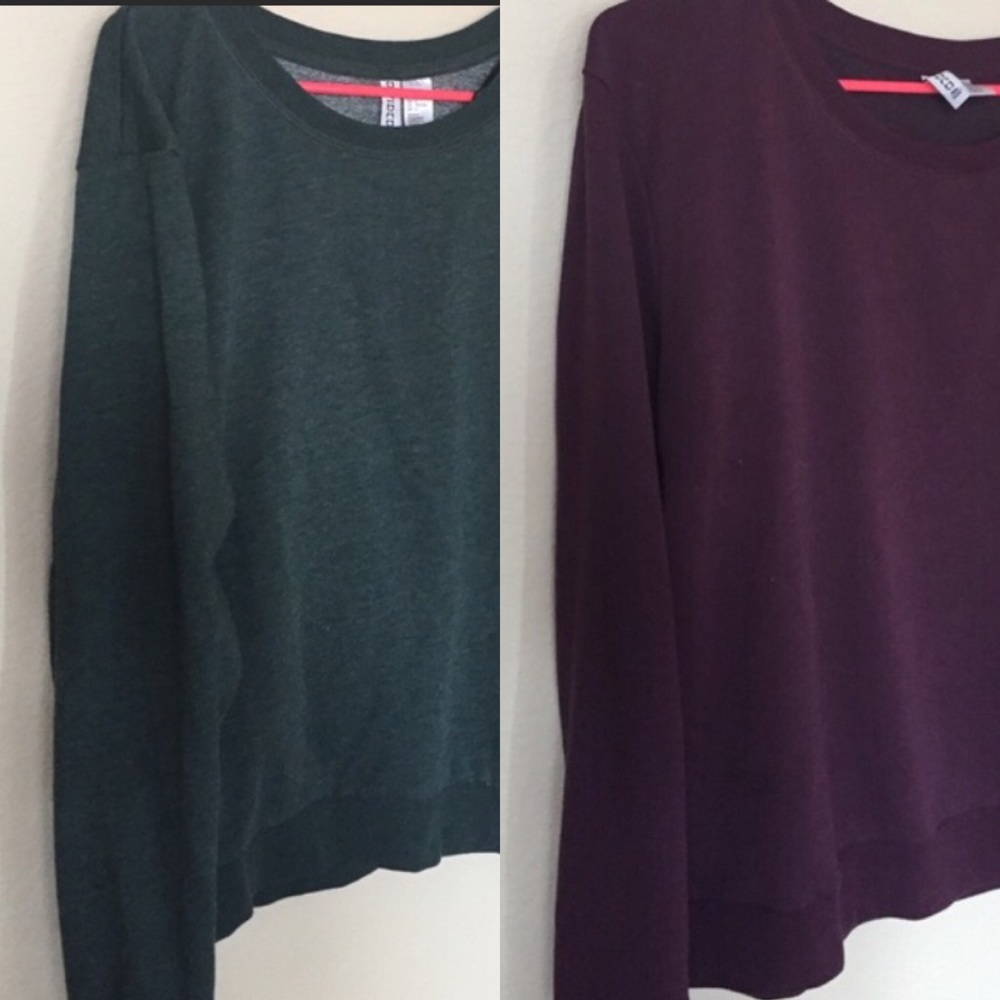 Two throw over sweatshirts