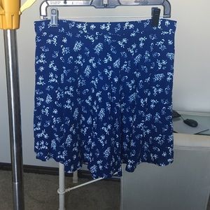 Blue and White Floral Skirt