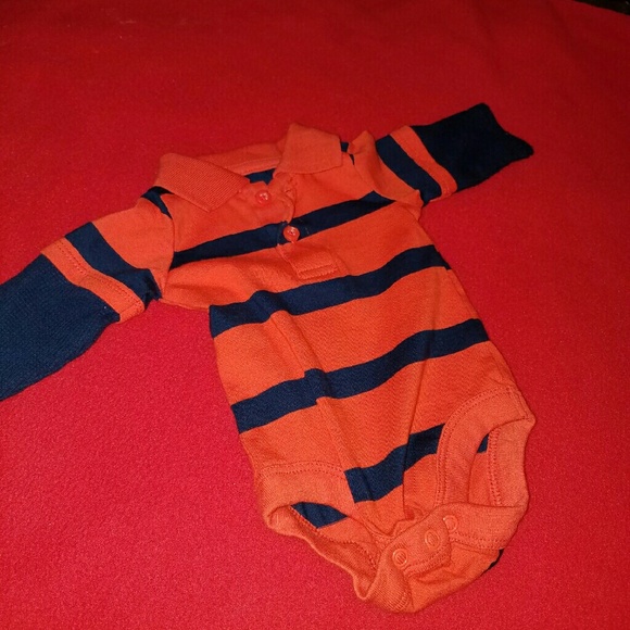 Orange and blue long sleeve onsie