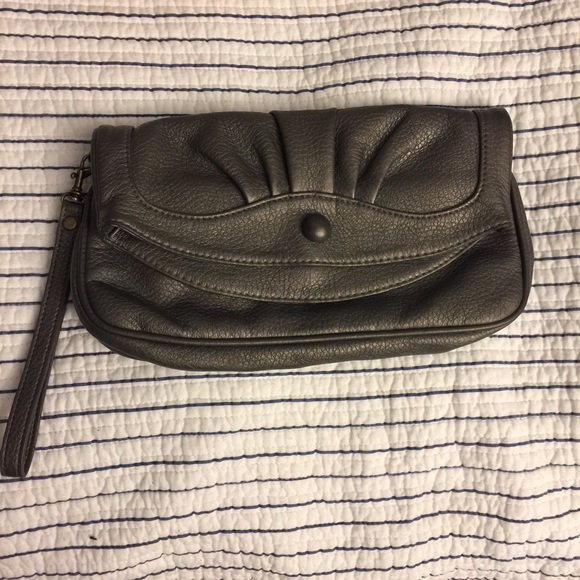 Gray Fold Over Clutch - Picture 1 of 3