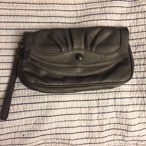 Gray Fold Over Clutch