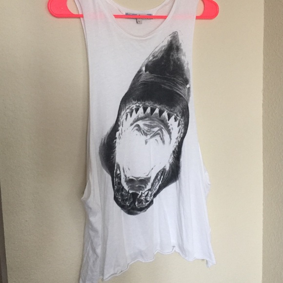 Shark muscle tshirt/ swimsuit cover up
