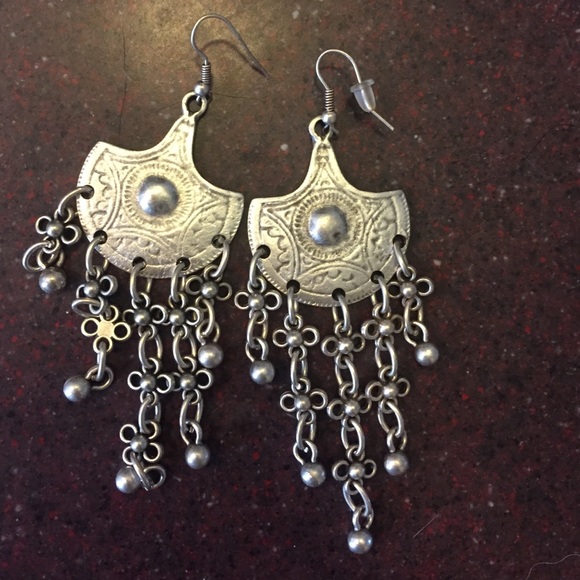 Silver statement earrings