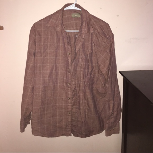 Red long sleeve MENS plaid button down