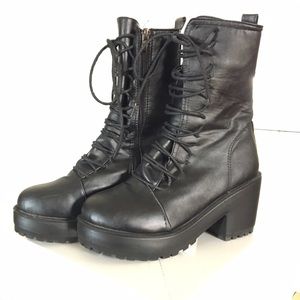Lace Up Platform Combat Boots