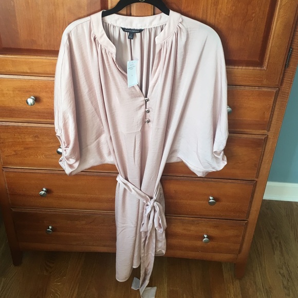 Satiny Banana Republic nude pink dress size S