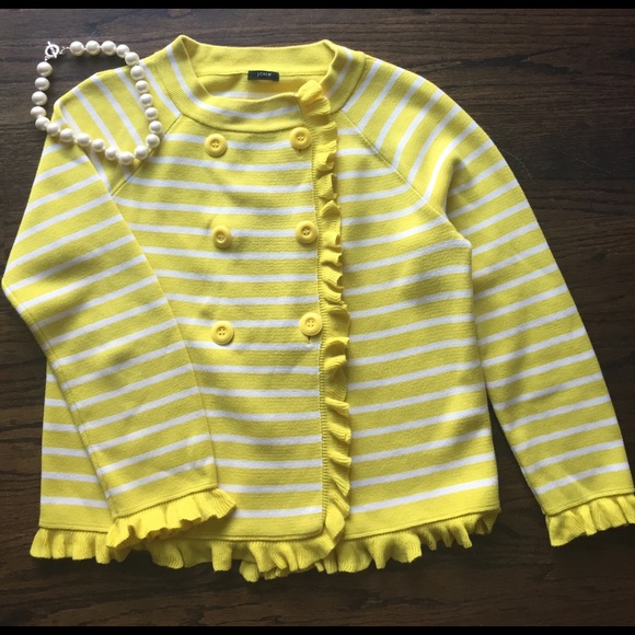 J. Crew Sweaters - J. Crew Striped Katie Sweater Jacket, Size S