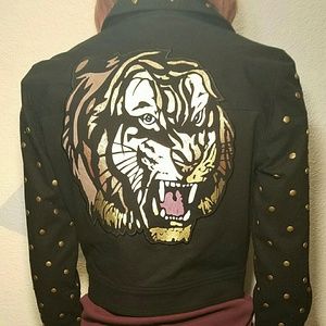 Betsy Johnson tiger riveted  jacket