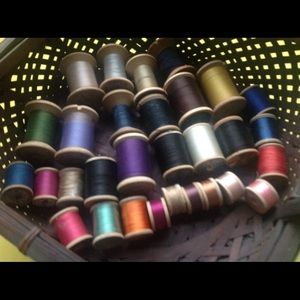 Vintage Wooden Spools of Thread
