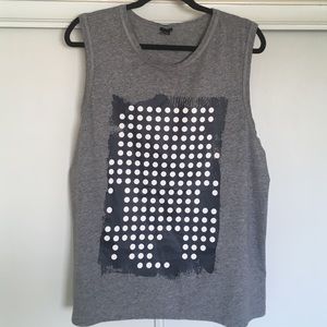 J.Crew Heather Grey Graphic Muscle Tank