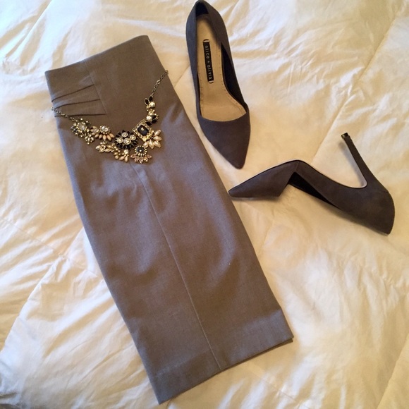 Grey Pencil Skirt