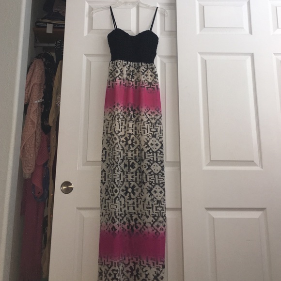Pink Floor Length Sun Dress