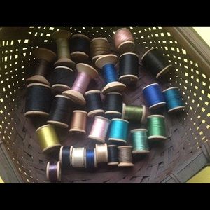 Vintage Wooden Spools of Thread