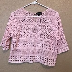 Topshop Pink Lace Crop Top