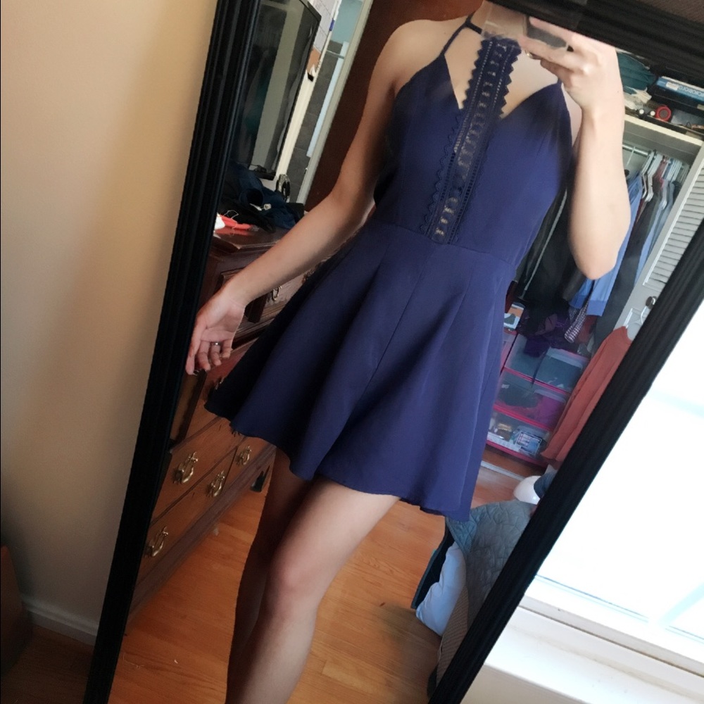 sold! Navy blue romper -XS