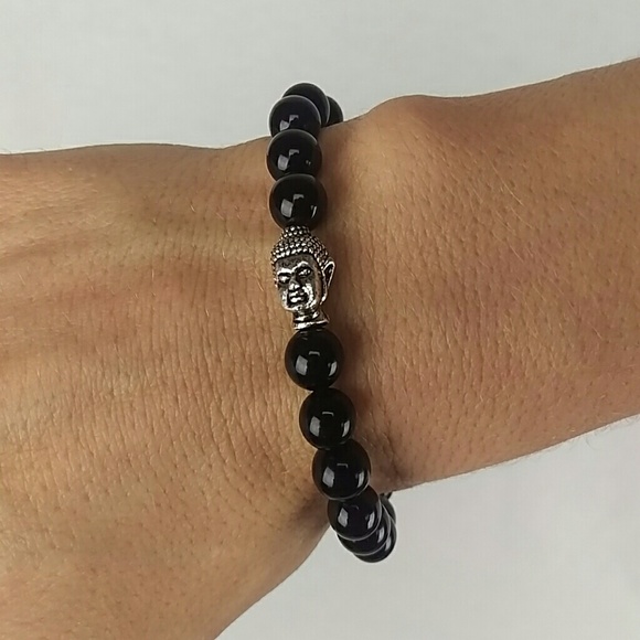 Onyx bead bracelet with Buddha charm 💛 3 for$15💛