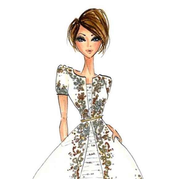 Beautiful Statement A line Dress! Elastic Back - Picture 7 of 8