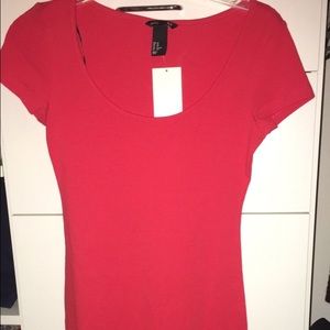 Red body con dress