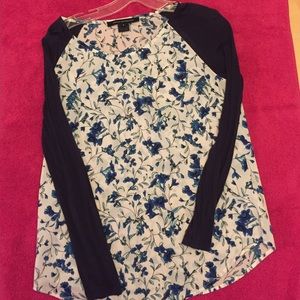 French Connection blue floral blouse