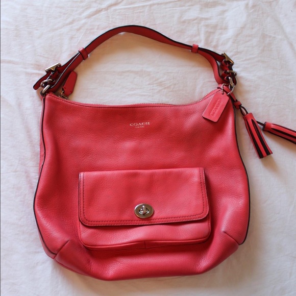 Coach coral pink purse handbag hobo