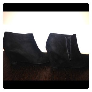Black wedge bootie heels