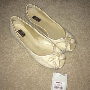 Peep toe ballet flats