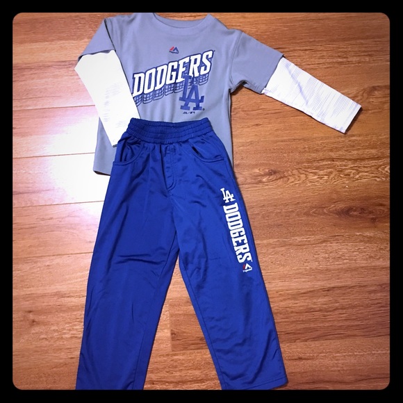LA DODGERS long sleeve and pants set. Boys M 5/6.