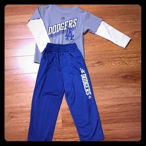LA DODGERS long sleeve and pants set. Boys M 5/6.