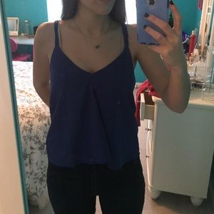 Tobi Blue Tank Top With Criss Cross Back