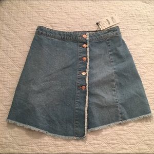 ZARA Denim Skirt Rose Gold