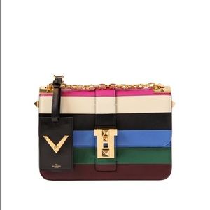 Sold!!!new Valentino Striped B-Rockstud Flap Bag