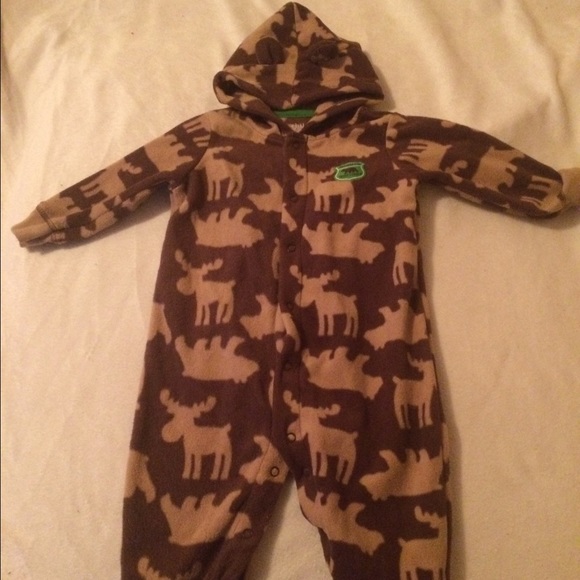 Carter's Fleece onesies with open feet. - Picture 2 of 2