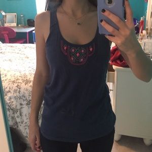 Forever 21 Navy Embellished Tank Top