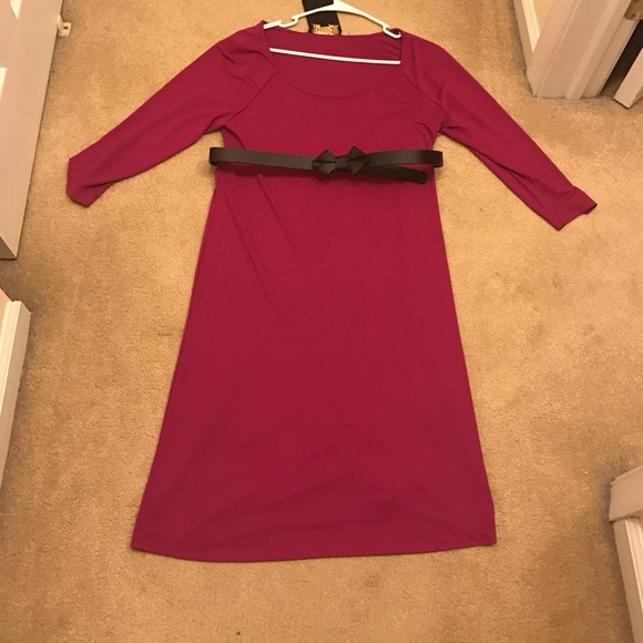 NWT pink maternity dress with bow belt