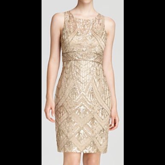Sue Wong champagne cocktail dress homecoming prom