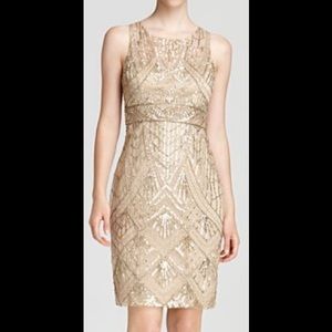 Sue Wong champagne cocktail dress homecoming prom