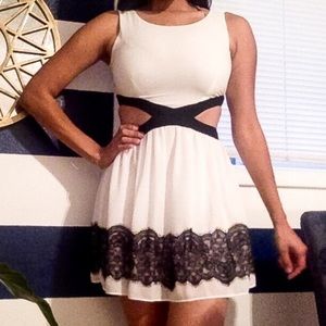 White & Black Holiday Lace Dress