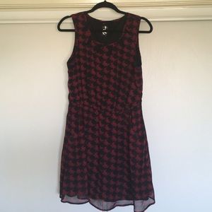 Herringbone A-line Dress Cutout Detail at Neck