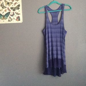 Purple striped high low dress