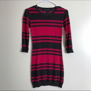 French Connection striped fitted mini dress