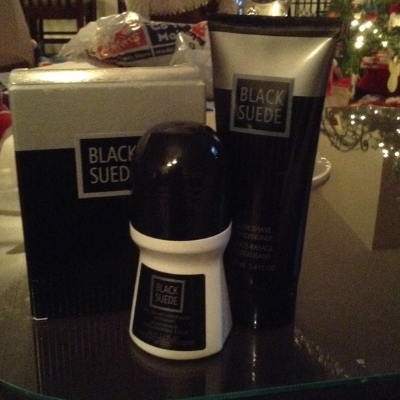 3 piece Avon Men's Black Suede