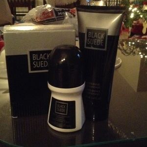 3 piece Avon Men's Black Suede