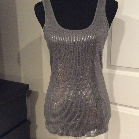 Express Tops - EXPRESS sequined gray tank
