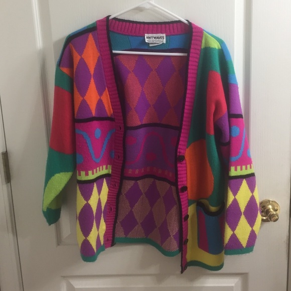 Vintage 1980s Colorful Cardigan